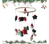 Mobile - Christmas Crib Hanging Ornament, Festive Nursery Decoration Toy with Soft Characters, Visual Tracking Stimulation Function, Ideal for Bedroom Indoor Display