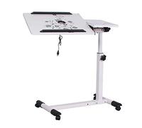 Mobile Desk with Adjustable Height Easy to Assemble It Can Be Used in The Bedroom Living Room (Color : Black) (White K)
