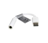 Mobile-Laden Adaptador Audio a 3,5 mm estéreo Compatible con Crosscall Stellar-M6, con Cable, 10,5cm, Blanco