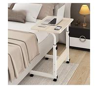 Mobile Lap Table Mobile Stand-up Computer Desk Height-Adjustable Suitable for Bedroom Living Room Bed Nursing (Color : Pink Size : 80x40x90cm) (White Maple 80x50x90cm)