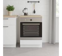 Mobile per forno Pau, Base forno da incasso, Mobile contenitore con vano forno, Struttura base per elettrodomestico, 60x60 h90 cm, Bianco e Rovere