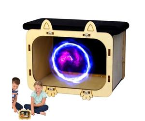 Mobile Phone Hologram Projector - 14x9.5x9cm Wooden Cardboard Stand, Mini Cinema Projector for Smartphone Display | 3D Holographic Visuals, Multi-Angle Home Entertainment, Movie Night Fun