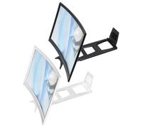 Mobile Phone Magnifier - 12 Inch Foldable Curved Projector Screen, Smartphone Display Enlarger, Video Viewing Amplifier Stand, Portable Home Cinema Solution For Seniors Movie Night Home Travel Break