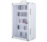Mobile Phone Storage Cabinet 60 Slots Aluminum Alloy Organizer with Cooling Holes for Classroom Office & School Use Silver Color & Eficient Cell Phone Management