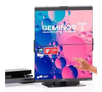 Mobile Pilxes 2023 Geminos-T - Monitores de computadora apilados duales de 24 pulgadas con cámara web 1080P y altavoces, monitor vertical de computadora, Plug and Play, HDMI/USB-A/USB-C (visualización