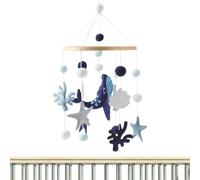 Mobile Pour Berceau Bébé - 19,7 cm Jouet Déveil Avec Baleine, ÉToile De Mer Et Coquillage | Fibre De Bois Tissu Non Tissé | Accesorio Décoratif et Ducatif