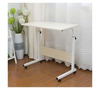 Mobile Stand-up Computer Desk Height-Adjustable Suitable for Bedroom Living Room Sofa (Color : White K) (White Maple)