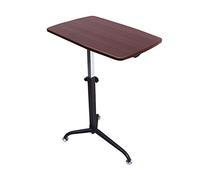 Mobile Stand Up Desk Mobile Computer Desk Suitable for Bedroom Living Room Speech (Color : Log) (Cherry)