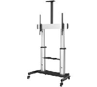 StarTech.com Soporte Móvil de TV - Carrito de TV de Servicio Pesado para Pantallas de 60 a 100 Pulgadas - 100kg - Soporte Universal Rodante de Piso con Altura Ajustable - con Ruedas - para Televisor (STNDMTV100)