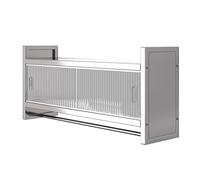 Mobiletto da cucina con Porta scorrevole e asta appendiabiti in Acciaio inossidabile, Grande capacità di stoccaggio, Design con ringhiera Laterale multipla, armadietti da Garage (100 * 32 *