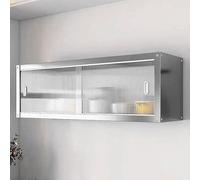 Mobiletto da cucina in Acciaio INOX con anta scorrevole Trasparente, Due metodi di installazione, capacità di carico a Strato singolo 25 kg, Perfetto per soggiorni e bagni