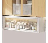 Mobiletto da cucina in Metallo, in Acciaio al carbonio e vetro, capacità di carico di 50 kg, facile da installare, Lunghezza 40/50/60/80/100 cm, con asta di supporto idraulica, pensili Super