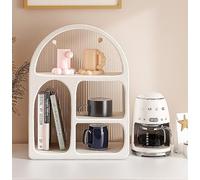 Mobiletto da parete in Stile Crema, arcuato, con scaffalatura per ingresso Aperta, profumo, Vernice granulare Unica per cucina, bagno, soggiorno