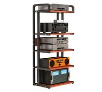Mobiletto - Estante estéreo de alta fidelidad de 3/4/5 niveles, soporte de componentes AV, almacenamiento multimedia, estante de TV para oficina y sala de estar, muebles de audio y video color negro