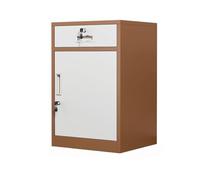 Mobiletto portaoggetti in metallo per ufficio e casa con ripiani regolabili cassettiera con serratura 1 cassetto design marrone elegante organizador de almacenamiento.