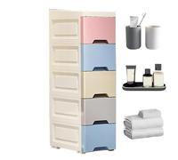 Mobiletto Portaoggetti Per Il Bagno - Armadietto Da Terra Mobiletto Con Cassetto | 5-Tier Mobilett Organizer Con Rotelle | Scaffali Organizer Verticali Con 5 Cassetti Per Hotel, Appartamenti, Cucine,