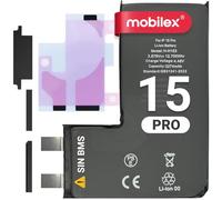 MOBILEX® Batería Sin BMS para iPhone 15 Pro | 3274mAh - Capacidad Original | Celda Interna Repuesto | OEM | Sin Cable Flex | Requiere Soldadura