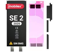 MOBILEX® Batería Sin BMS para iPhone SE 2 (2020) | 1821mAh - Capacidad Original | Celda Interna Repuesto | OEM | Sin Cable Flex | Requiere Soldadura