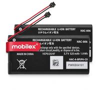 MOBILEX® Pack 2 Baterías HAC-006 para Nintendo Switch Joy-con Izquierdo HAC-015 / Joy-con Derecho HAC-016 | 525mAh Cada una - OEM | Interna Repuesto | Capacidad Original