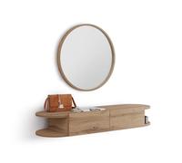 MOBILI FIVER, Consola Suspendida Olivia con 2 cajones, Madera Rústica, NO, Consola recibidor, Made In Italy