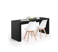 MOBILI FIVER, Escritorio Evolution 180x60, Madera Negra con Dos Piernas, Aglomerado y Melamina, Mesa Escritorio para Habitación, Oficina, Made In Italy