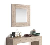 MOBILI FIVER, Espejo de Pared Cuadrado Evolution, Color Encina, Espejo Habitación, Corredor, Entrada, Salon, Made In Italy