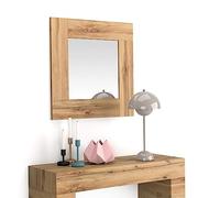 MOBILI FIVER, Espejo de Pared Cuadrado Evolution, Color Madera rústica, Espejo Habitación, Corredor, Entrada, Salon, Made In Italy