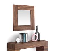 MOBILI FIVER, Espejo de Pared Cuadrado Evolution, Color Nogal, Espejo Habitación, Corredor, Entrada, Salon, Made In Italy