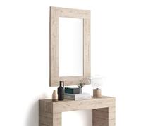 MOBILI FIVER, Espejo de Pared Rectangular Evolution, 118 x 73 cm, Color Encina, Espejo Habitación, Corredor, Entrada, Salon, Made In Italy