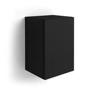 MOBILI FIVER, Estante de Pared en Forma de Cubo con Puerta Iacopo, Color Madera Negra, Aglomerado y Melamina, Armario de Pared para Entrada, Salon, Oficina, Made In Italy