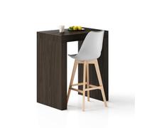 MOBILI FIVER, Mesa Alta Evolution 90x60, Nogal Americano, Mesa Auxiliar de Cocina para 2 Personas, Made In Italy