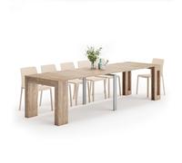 MOBILI FIVER, Mesa Consola Extensible Easy, con Porta Extensiones, 45(305) x 90 cm, Color Encina, para 12 Personas, Mesa Consola Extensible por Entrada, Salon, Made In Italy