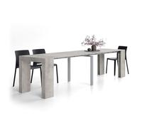 MOBILI FIVER, Mesa Consola Extensible Evolution, 45(305) x80 cm, Cemento Gris, para 12 Personas, Mesa Consola Extensible por Corredor, Entrada, Salon, Made In Italy