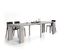 MOBILI FIVER, Mesa Consola Extensible Evolution con Porta Extensiones 45(305) x90 cm, Cemento Gris, para 12 Personas, Mesa Consola Extensible por Corredor, Entrada, Salon, Made In Italy