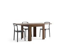 MOBILI FIVER, Mesa Cuadrada Extensible Eldorado, 90x(180) x90 cm, Color Nogal, para 4-8 Personas, Mesa Extensible de Comedor, Mesa Cocina, Made In Italy