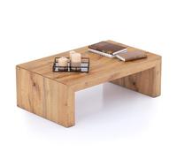 MOBILI FIVER, Mesa de Centro Angelica Madera Rustica, mesita salón, mesita Auxiliar Baja, Made In Italy