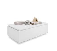 MOBILI FIVER, Mesa de Centro elevable, X, Fresno Blanco, mesita salón, mesita Auxiliar Baja, Made In Italy