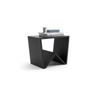 MOBILI FIVER, Mesa de Centro Emma, Color Madera Negra, mesita salón, mesita Auxiliar Baja, Made In Italy