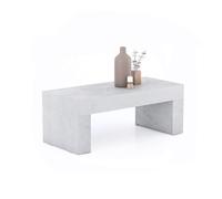 MOBILI FIVER, Mesa de Centro Evolution 90x40, Gris Cemento, mesita salón, mesita Auxiliar Baja, Made In Italy