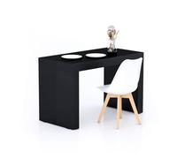 MOBILI FIVER, Mesa de Comedor Evolution 120x60, Madera Negra con Dos Piernas, Mesa de Comedor para 4 Personas, Mesa Cocina, Made In Italy