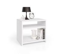 MOBILI FIVER, Mesita de Noche Martino, Fresno Blanco, NO, 45 cmx33 cmx40 cm, mesita de Noche para Habitación, Made In Italy
