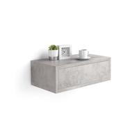 MOBILI FIVER, Mesita de Noche Riccardo, Cemento Gris, NO, 45 cmx25 cmx15.5 cm, mesita de Noche para Salon y habitación, Made In Italy