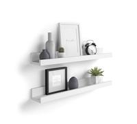 MOBILI FIVER, Par de estantes para Cuadros First, 80 cm, Color Blanco Mate, 80 cmx13 cmx8 cm, Aglomerado y Melamina, Estante de Pared para Habitación, Entrada, Salon, Oficina, Made In Italy