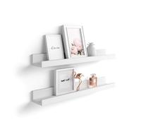MOBILI FIVER, Par de estantes para Cuadros First, 80 cm, Color Fresno Blanco, 80 cmx13 cmx8 cm, Aglomerado y Melamina, Estante de Pared para Habitación, Entrada, Salon, Oficina, Made In Italy