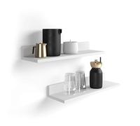 MOBILI FIVER, Par de estantes Rachele de 60 cm, Color Blanco Mate, Aglomerado y Melamina, Estante de Pared para Habitación, Corredor, Cocina, Entrada, Salon, Oficina, Made In Italy