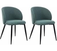Mobili Rebecca 2 sillas acolchadas de tela verde agua