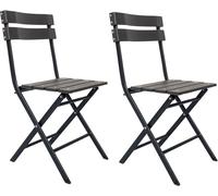Mobili Rebecca 2 sillas de jardín plegables de plástico y acero gris oscuro y negro