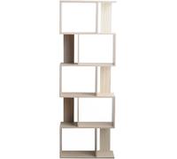 Rebecca Mobili Librería de Madera MDF, Estantería de Piso, 5 Estantes de Abeto Blanqueado, Diseño Contemporáneo, Sala de Oficina - Medidas: 169 x 60 x 24 cm (AxANxFON) - Art.RE6402