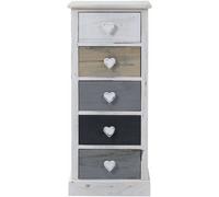 Mobili Rebecca Cajonera de 5 cajones en madera blanca, gris y beige