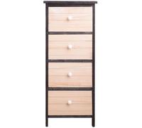 Rebecca Mobili Cómoda decapada, mesita de Noche de Madera, 4 cajones, Blanco Gris, Estilo Vintage, salón Entrada - Medidas: 81 x 35 x 25 cm (AxANxF) - Art. RE4026